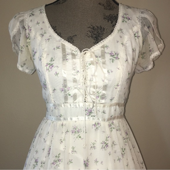 Vintage Gunn Sax by Jessica McClintock Prairie Dress Cottage-core  - Size 9 - Picture 8 of 17